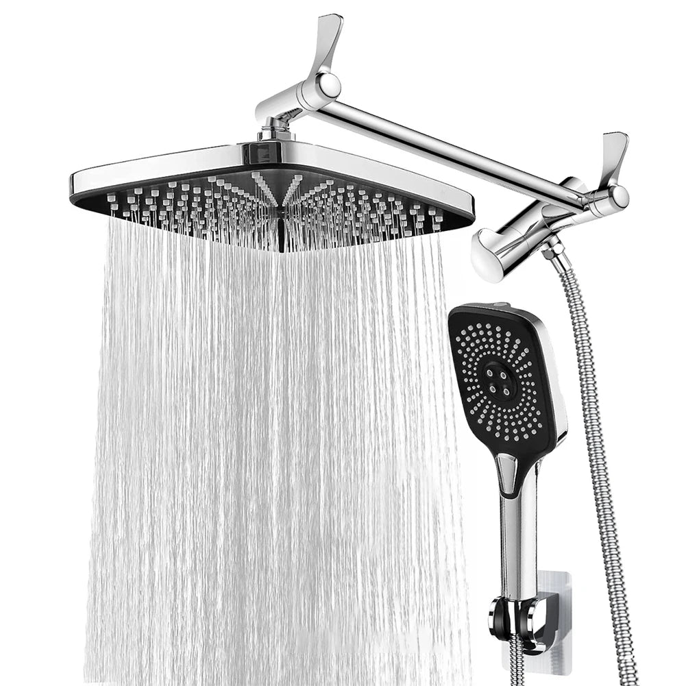 12-Inch Rainfall Shower Faucet Set – 3-in-1 Settings with Handheld & Top Spray