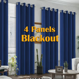 4PCS Blackout Curtains – Thermal Insulated Noise Reduction Grommet Panels for Bedroom & Living Room