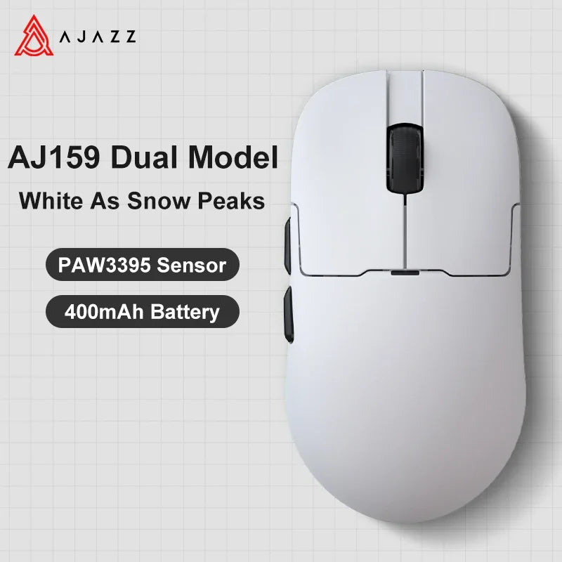 AJ159 Apex Wireless Gaming Mouse – 58g Lightweight, 42,000 DPI PAW3950/3395 Sensor, Tri-Mode Bluetooth/2.4G/Wired