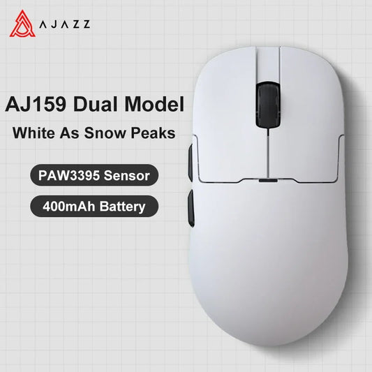 AJ159 Apex Wireless Gaming Mouse – 58g Lightweight, 42,000 DPI PAW3950/3395 Sensor, Tri-Mode Bluetooth/2.4G/Wired