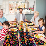 Mexican Fiesta 7-Piece Table Set – Vibrant Placemat & Table Runner Kit for Dia de los Muertos & Farmhouse Dining 🌵🎉