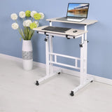 🖥️ Adjustable Laptop Stand Desk – 60cm Stand-Up Computer Desk with Rollers for Home Office & Study