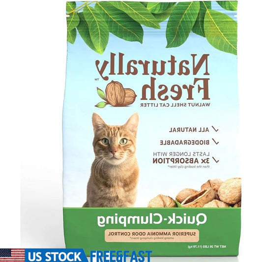 Walnut Shell Cat Litter – 26lb Unscented Natural Litter, Super Absorbent, Low-Tracking, Easy Scooping, Eco-Friendly Formula