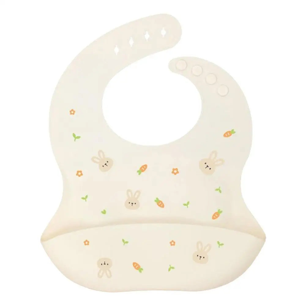 Waterproof Soft Silicone Baby Bibs with Food Catcher – Cute Cartoon Printed Feeding Supplies for Boys & Girls