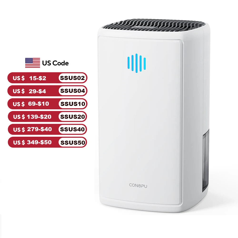 1100 ml Removable-Tank Electric Dehumidifier – Ultra Quiet Operation for Sleep Room, Bathroom, Garage, Shoe-Cabinet