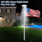 Solar Flag Pole Light (136 LEDs) – Outdoor Flagpole Lighting for 15–30ft Poles | Dusk-to-Dawn Auto On/Off | Energy-Saving Waterproof Design