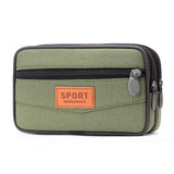 Men’s Outdoor Sports Waist Bag – Multi-Pocket Canvas Coin Pouch & Zipper Change Purse