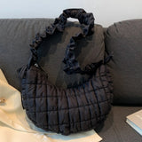 Quilted Bubble Cloud Crossbody Bag – Solid Color Padded Shoulder Purse with Adjustable Strap