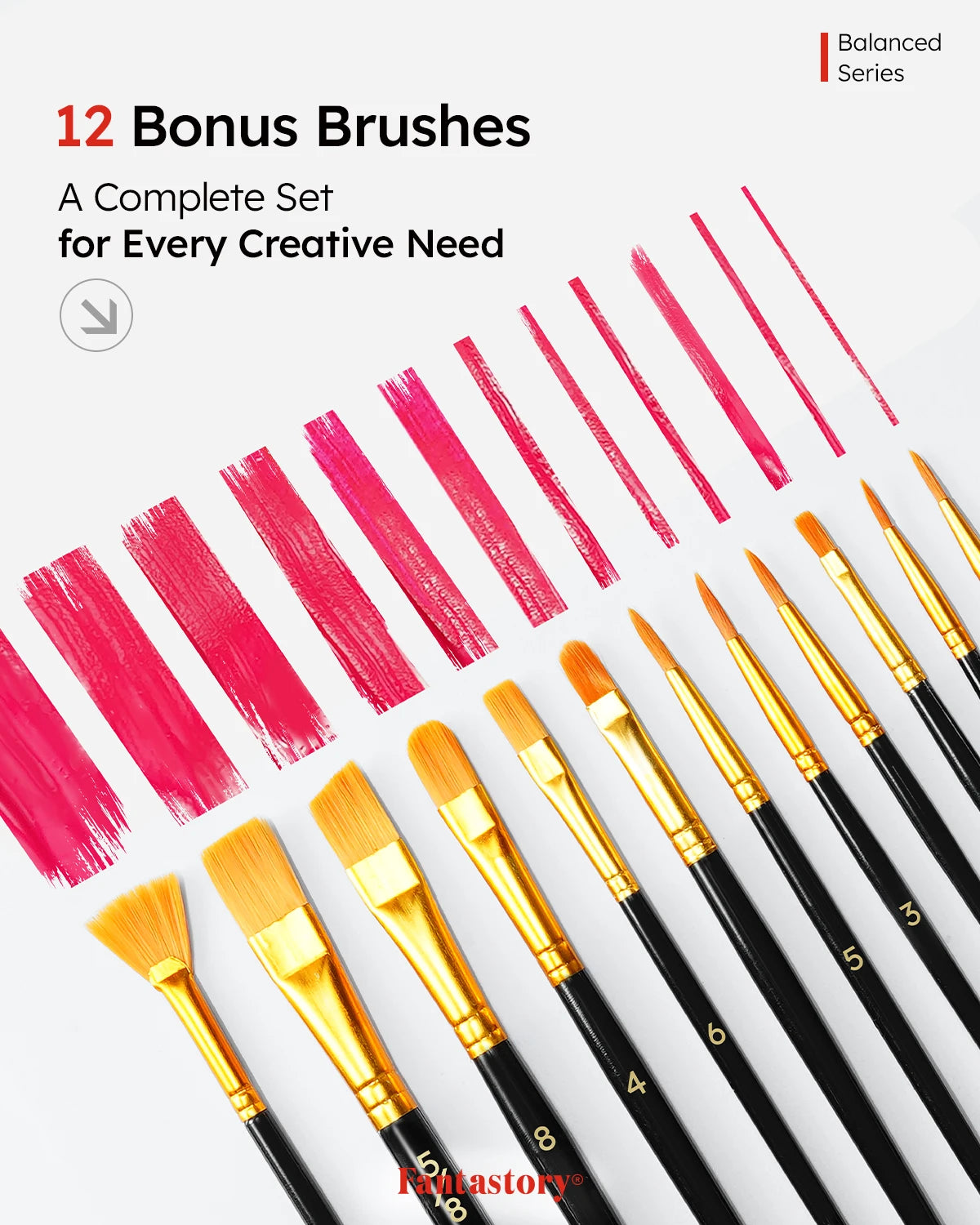 Fantastory 24-Color Acrylic Paint Set with 12 Professional Brushes – Ideal for Canvas, Glass & Wood 🎨🖌️