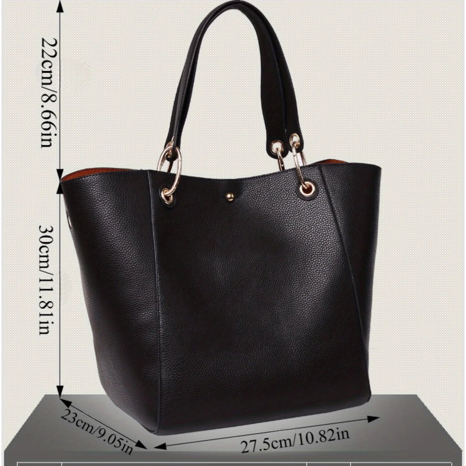 2-Piece Retro Tote Bag Set – Large-Capacity Women’s Shoulder Handbags, Simple & Stylish Design for Daily Use and Travel