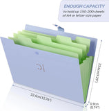 A4 Expanding File Folder – Portable Pocket Organizer with Multiple Sections for School, Office & Home (Purple)