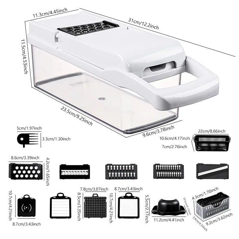 26-Piece Multifunctional Vegetable Slicer Set – Kitchen Cutter, Dicer & Shredder for Easy Meal Prep
