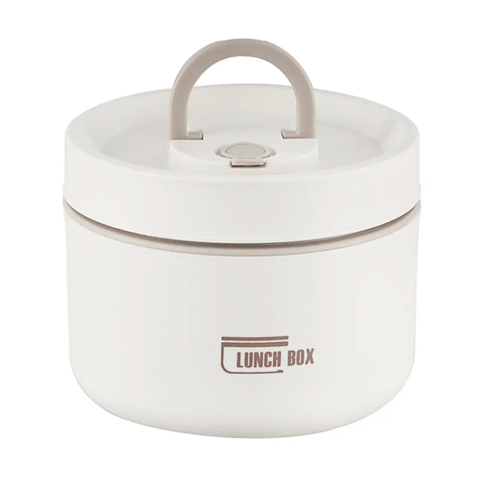 Round Leak-Proof Thermal Lunch Box with Lid & Folding Handle – For Kids, Students & Adults
