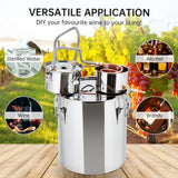 5 Gallon (19L) Stainless Steel Water & Alcohol Distiller – Home Brewing DIY Kit with Built-in Thermometer, Copper Tube & Water Pump