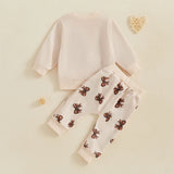 Adorable Toddler Girls Winter Outfit – Floral Print Hoodie & Warm Leggings 2-Piece Clothing Set for Baby Girls