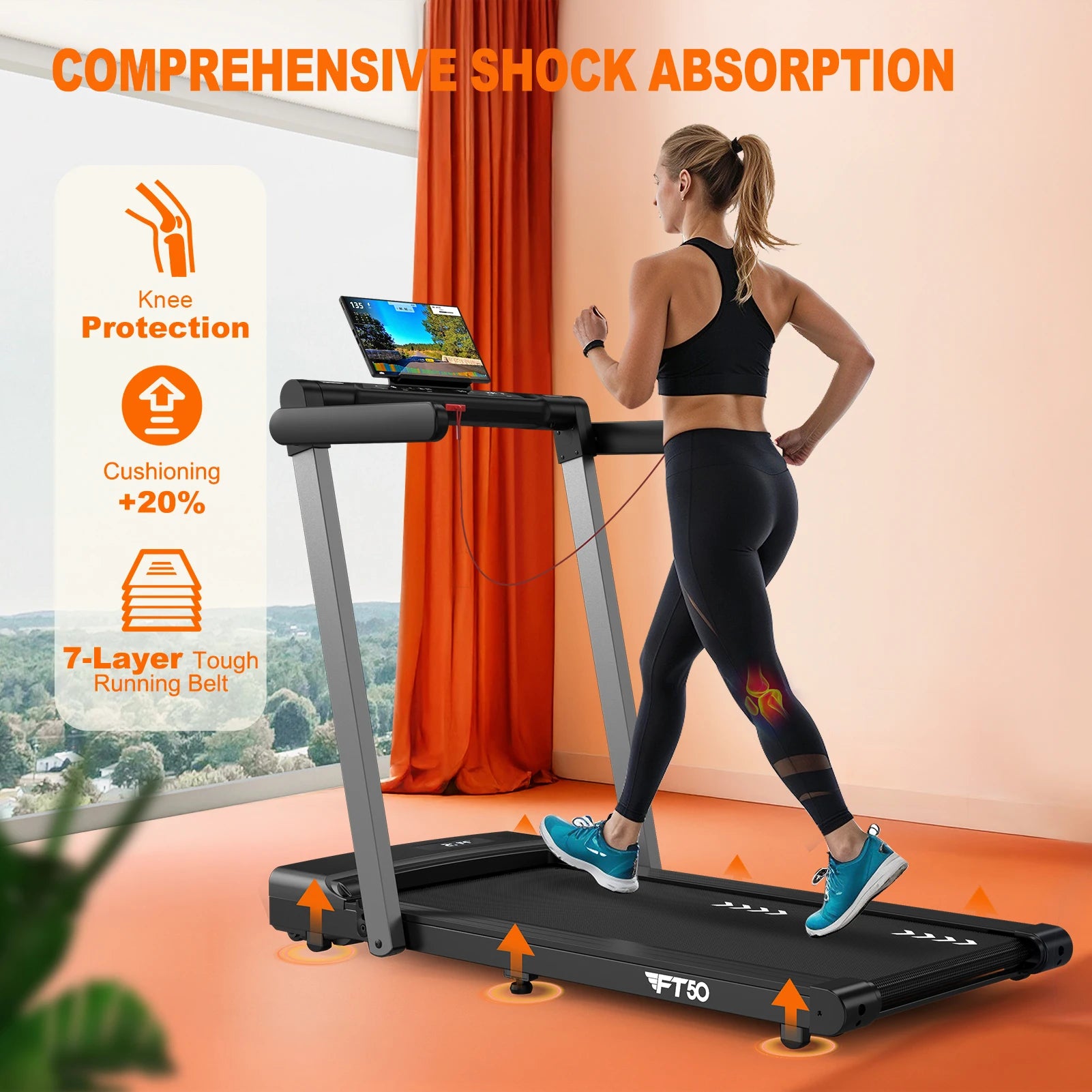 *Mettlematic 2‑in‑1 Foldable Treadmill — 12 km/h Top Speed, Dual LED Display, 12 Programs, App Compatible (2-Year Warranty) 🏃‍♂️