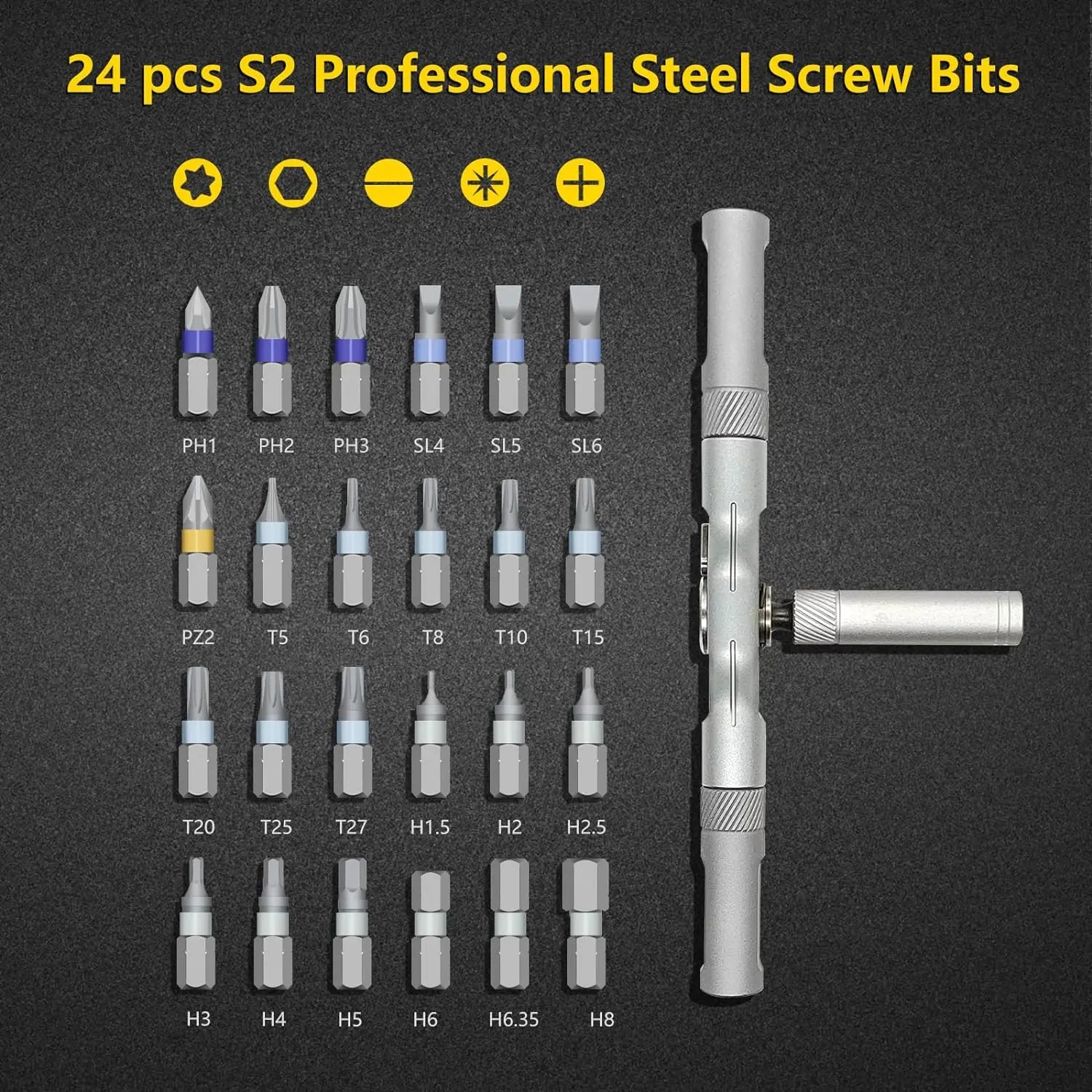 VMAN 24-in-1 Multifunction Ratchet Screwdriver Set – Magnetic Bits Mini Repair Kit 🔧