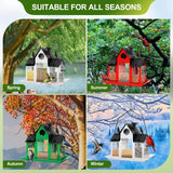 Outdoor Hanging Wild Bird Feeder – Large-Capacity Metal Mesh Seed Tray & Roof Cover for Garden, Tree, Patio