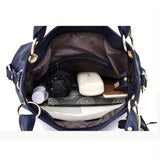 Classic Design Soft Leather Hobo Bag – 2-Way Carry Large Capacity Tote & Crossbody with Trendy Keychain 👜✨