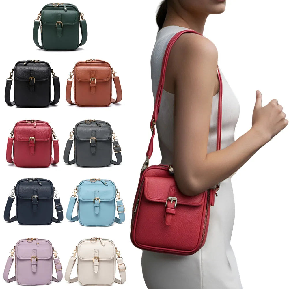 Unisex Vintage PU Leather Crossbody Bag – Anti-Theft Small Messenger Shoulder Satchel for Men & Women, Durable & Stylish