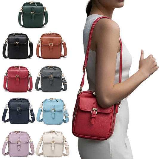 Unisex Vintage PU Leather Crossbody Bag – Anti-Theft Small Messenger Shoulder Satchel for Men & Women, Durable & Stylish
