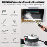 2500 W Handheld High-Temperature Pressurized Steam Cleaner – 3 Brush Heads for Kitchen & Home Use
