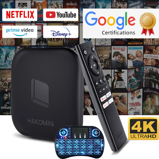 IoTwe Android 12.0 Smart TV Box – Quad-Core Google Certified Media Player with 4K HDR, Dolby Digital, WiFi 6 & Keyboard