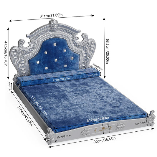 BingoPaw Luxury Pet Bed – Dutch Velvet Sofa with Headboard for Medium & Large Dogs