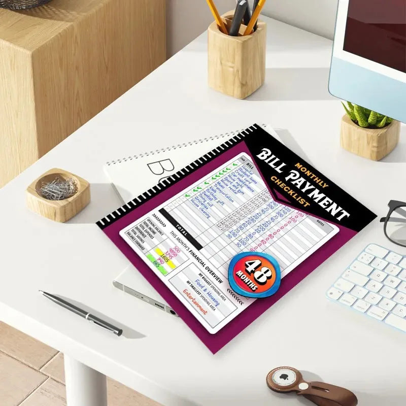 Monthly Bill Tracker Notebook – 4-Year Budgeting & Payment Checklist for Families & Money Managers