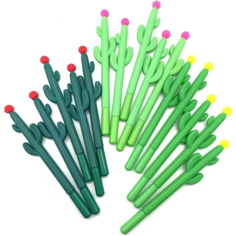 Cute Cactus Gel Pens – 24 PCS Novelty Writing Pens for Students, Classroom & Office