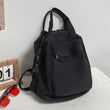 Simple Canvas College Schoolbag – Vintage Solid-Color Backpack for Students & Women | Large-Capacity 2024 Casual Bookbag