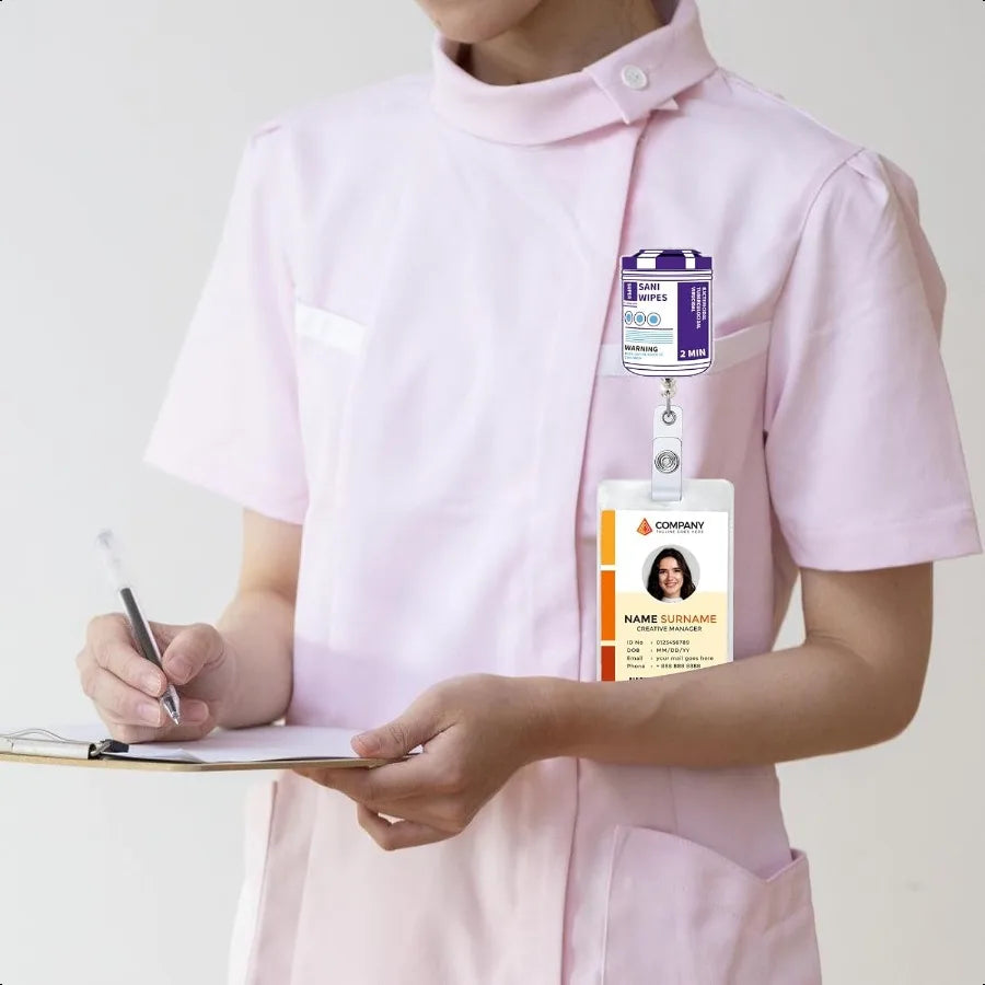 🩺 Retractable Badge Reel Holder – ID Clip Badge for Nurses, Lab Techs, Medical Assistants & LPN Gift