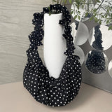 Polka Dot Chic Under-Arm Shoulder Bag for Women – Large Capacity Pleated “Dumpling” Tote for Party & Vacation
