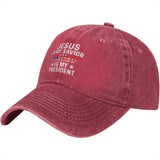 “Jesus Is My Savior, Is My President” Hat – Men’s Adjustable Baseball Cap with Fashionable Casual Style