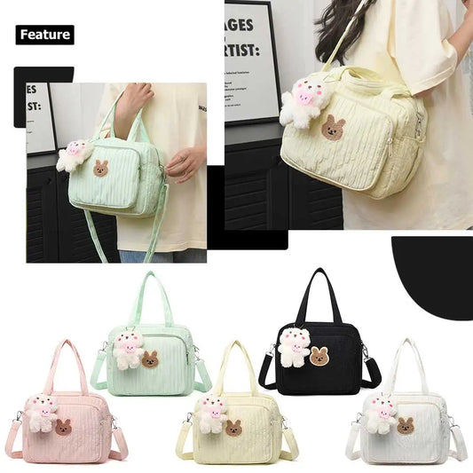 Baby Diaper Bag with Pendant – Cute Multifunction Mommy Stroller Bag | Large Capacity Portable Travel Organizer