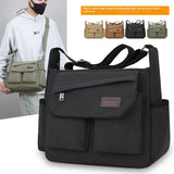 Men’s Canvas Messenger Bag – Casual Travel Shoulder Bag with Multi-Pocket & Adjustable Strap