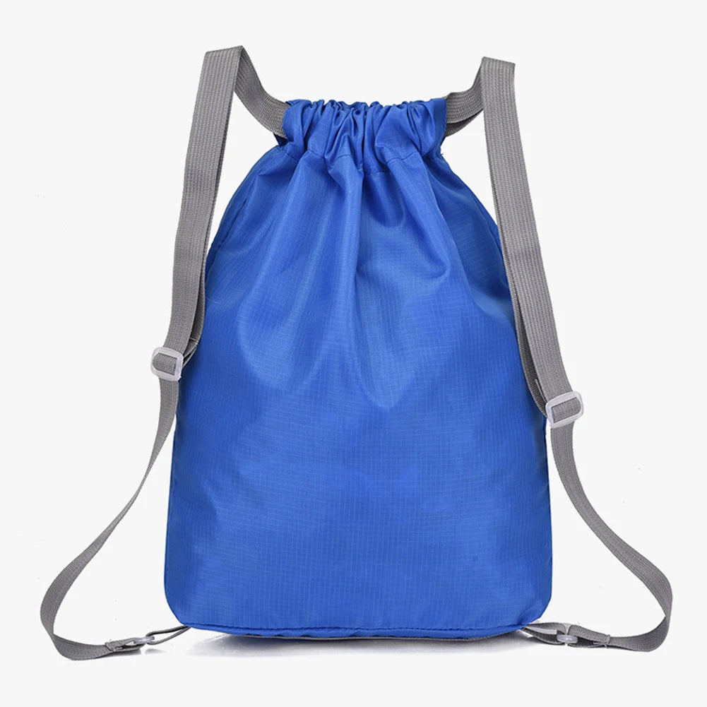 Waterproof Drawstring Backpack – Large Capacity Sports Gym Bag with Zipper for Swimming, Yoga & Fitness