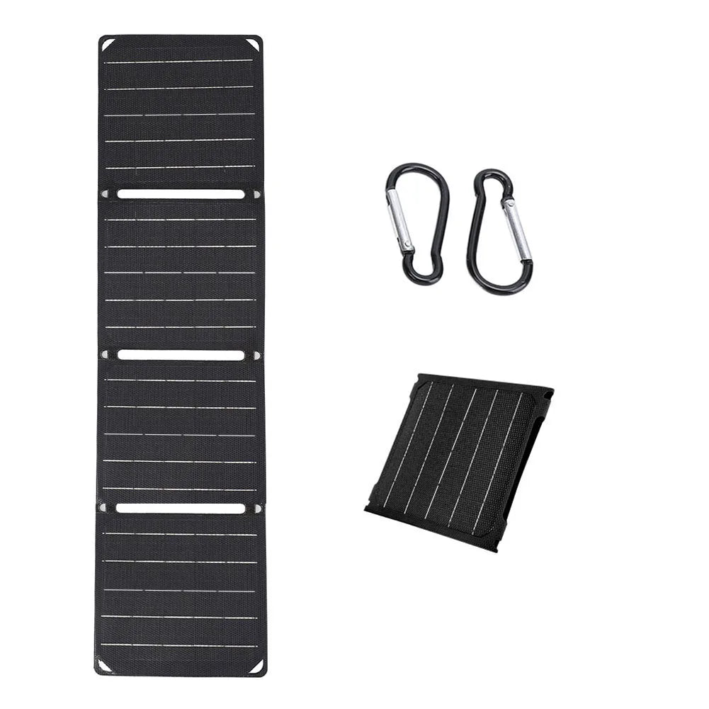 30W–40W Portable Solar Panel Charger – Foldable USB-A, Type-C & DC Outputs | 5V Photovoltaic Solar Cell Charger for Phone, Tablet & Power Bank