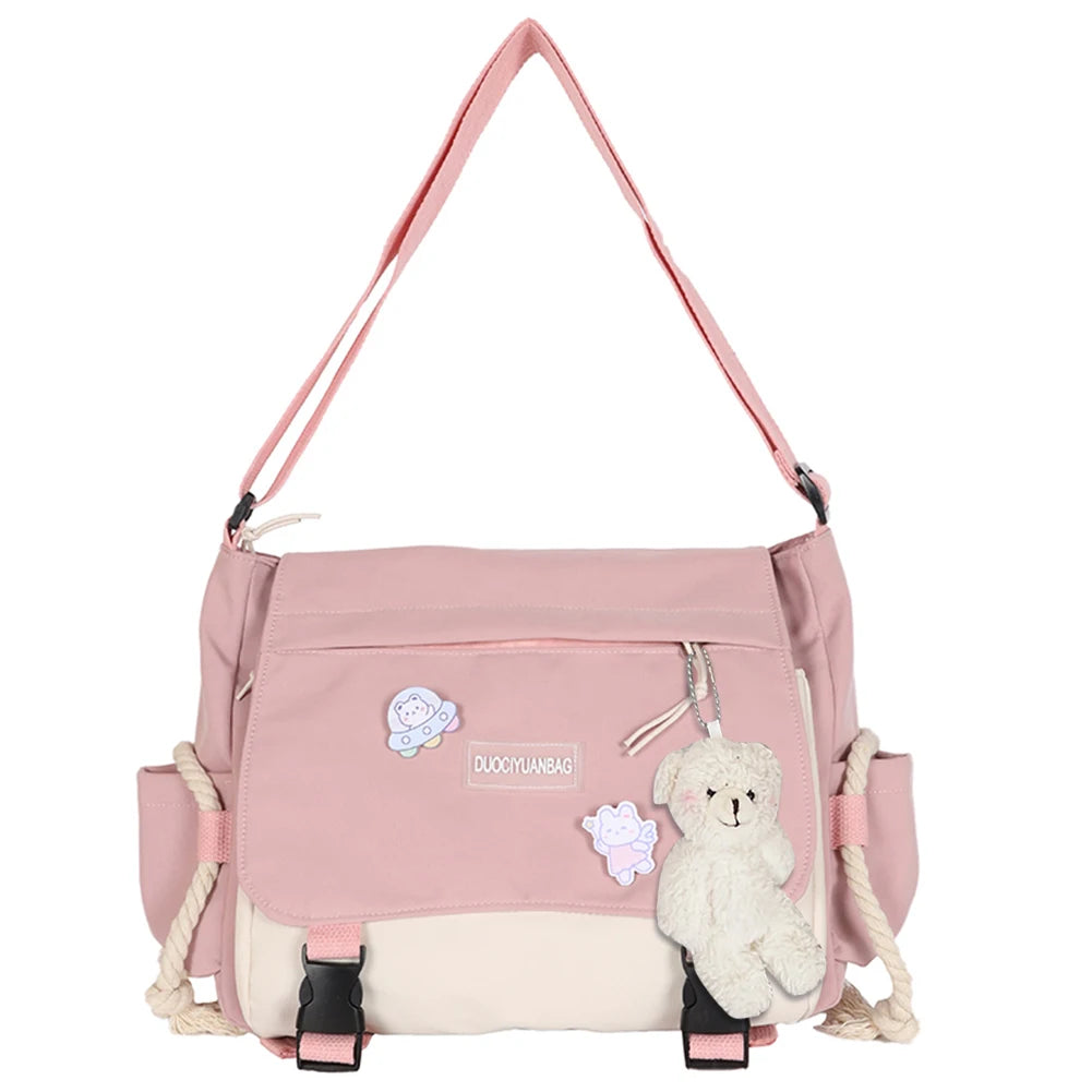 Harajuku Women’s Crossbody Bag 🎨 – Large Capacity Messenger Pouch with Zipper Pocket for Work, Sports & Travel 👜✨