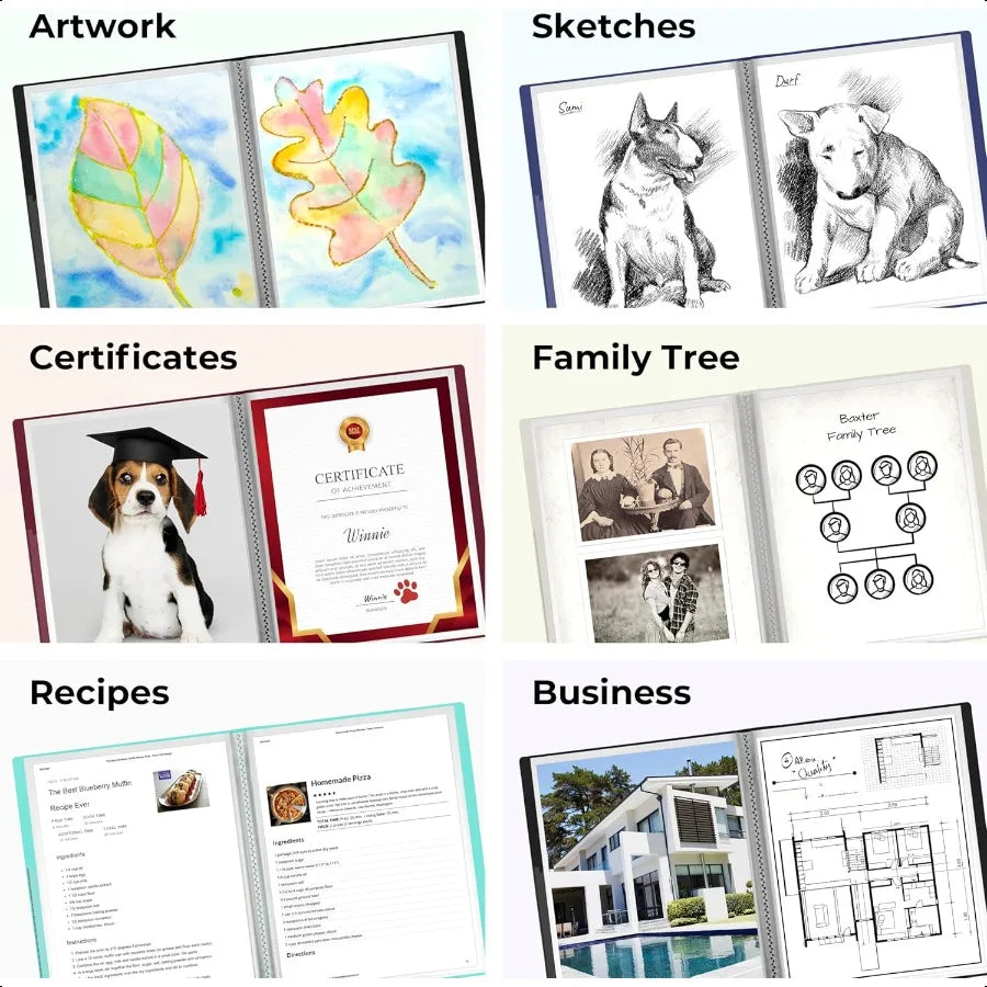 Professional Presentation Binder – 12-Pocket Portfolio Folder with Clear Plastic Sleeves (8.5" x 11") 🗂️