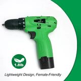 12 V Cordless Drill Set – 18 Torque Settings Power Drill with 3/8″ Keyless Chuck for Home Maintenance