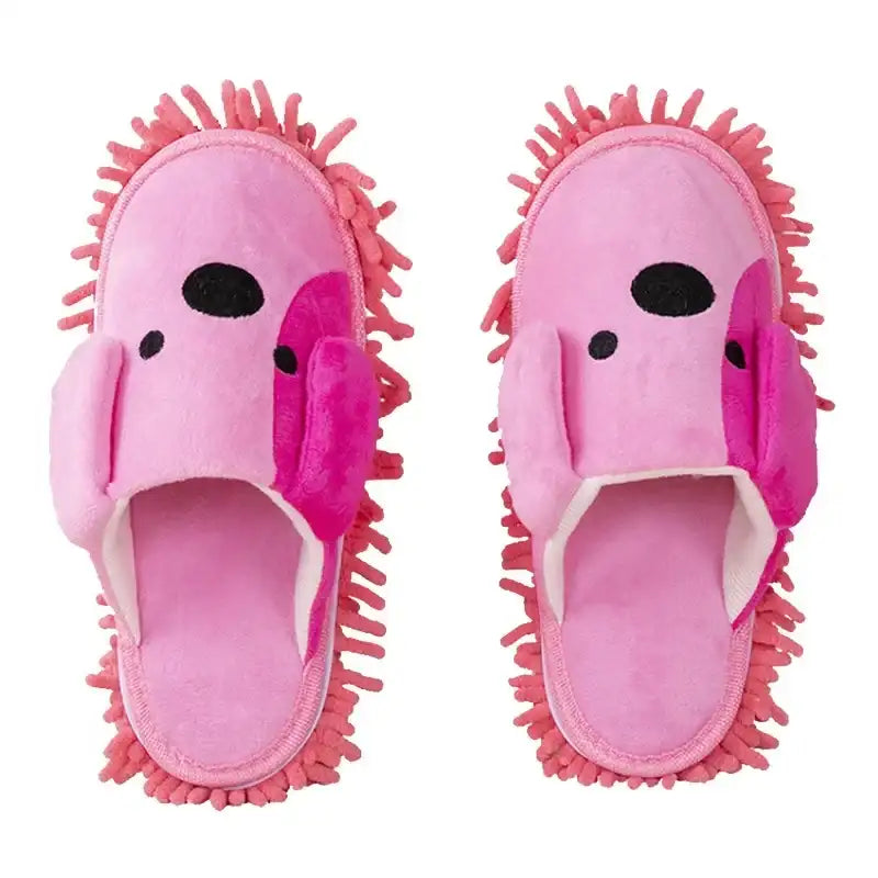 Cartoon Dog Lazy Mop Slippers – Unisex Microfiber Floor Cleaning & Dusting Slippers with Detachable Mop Shoes