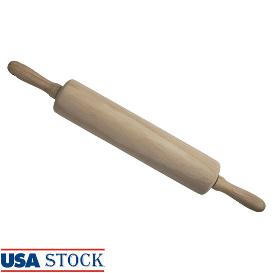 10-inch Wooden Rolling Pin with Ergonomic Handles & Smooth Plastic Bearings – Durable Dough Roller for Baking, Pizza & Pastry