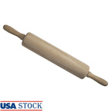 10-inch Wooden Rolling Pin with Ergonomic Handles & Smooth Plastic Bearings – Durable Dough Roller for Baking, Pizza & Pastry