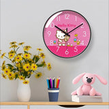 Cute Hello Kitty Wall Clock – Silent Non-Ticking Quartz Clock for Kids’ Bedroom & Nursery | Noiseless Sweep Movement