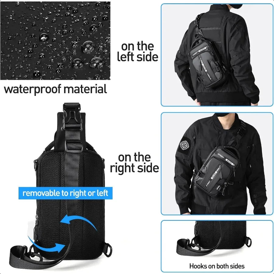 Anti-Theft Sling Crossbody Backpack for Men — Lightweight One-Strap Travel & Motorcycle Daypack