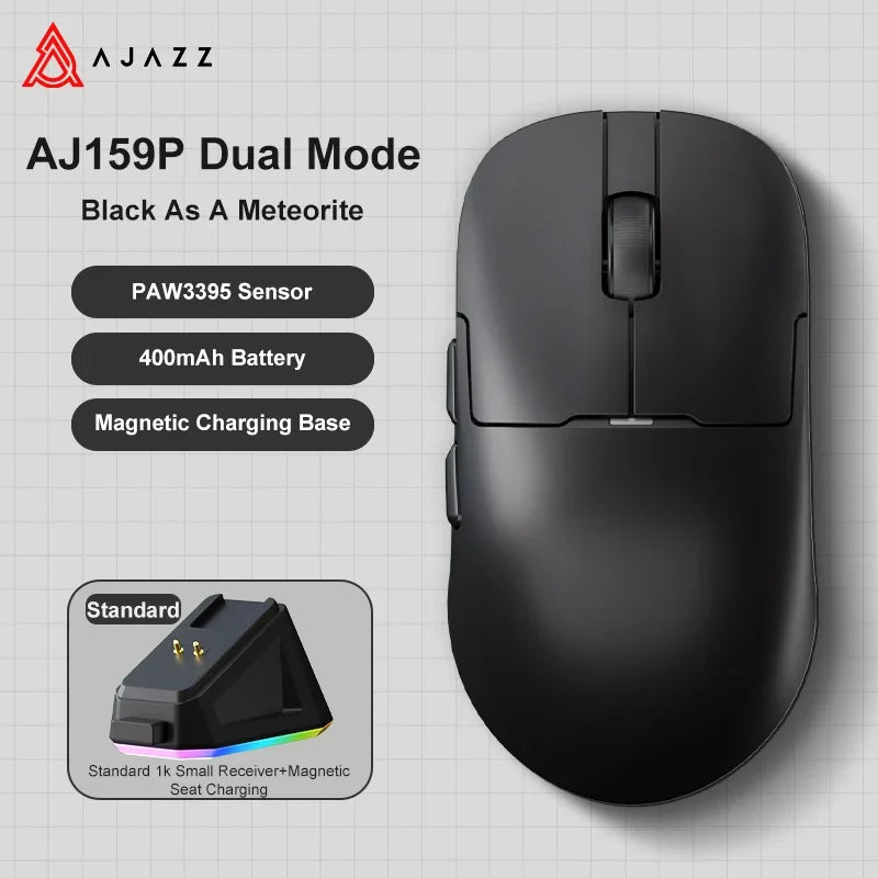 Ajazz AJ159 Apex Pro Wireless Gaming Mouse – Lightweight Gamer Mouse with RGB Magnetic Charging Base for PC & Laptop
