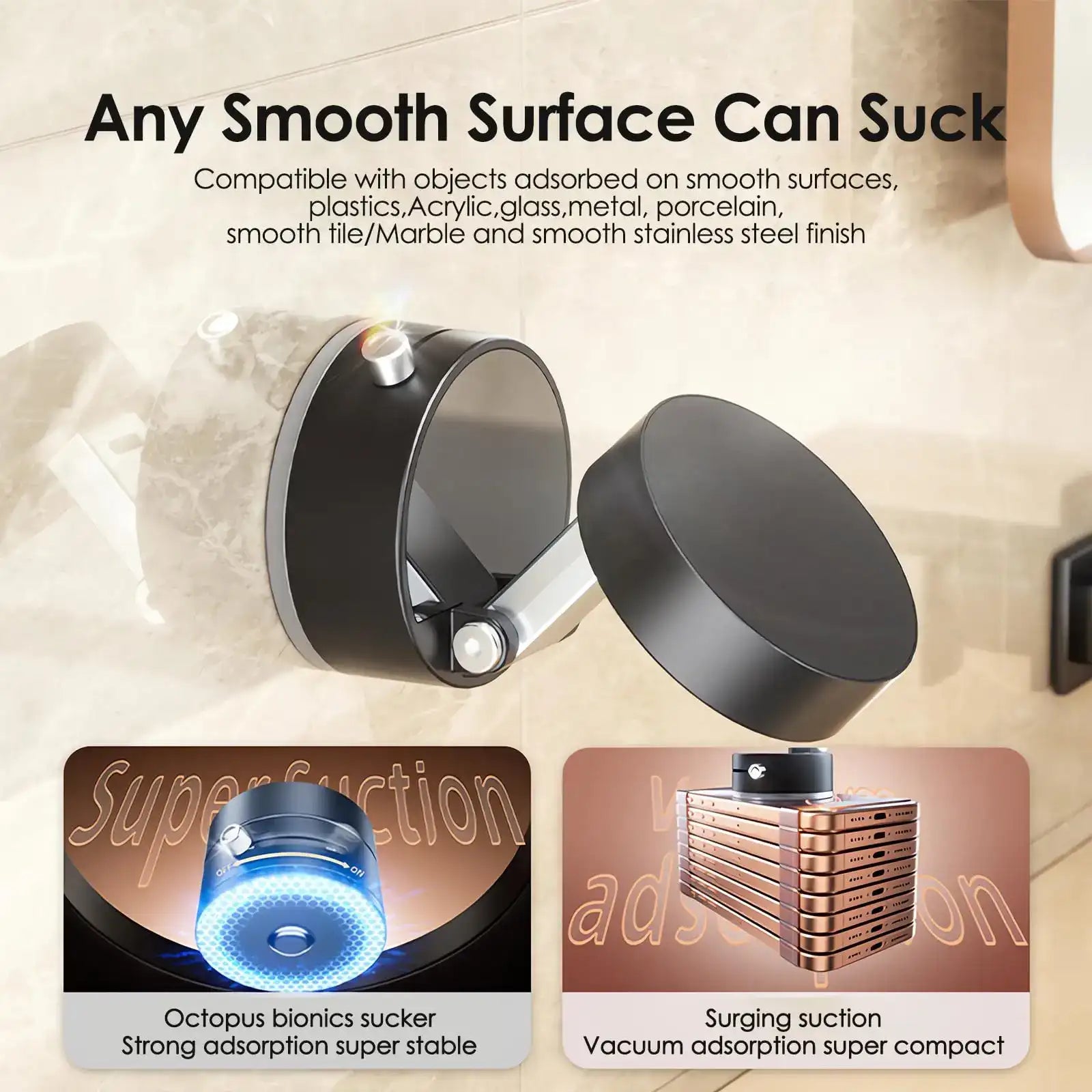 Vacuum Magnetic Suction Cup Car Phone Holder – Foldable & Portable Mount for iPhone 16/15/14/13/12