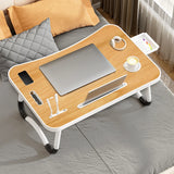 Portable Laptop Desk 💻 – USB Light, Small Fan, Cup Holder, Tablet Slot & Handle – Foldable Laptop Table