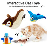 Interactive Sparrow Cat Toy with Flapping Wings & Catnip – Motion Sensor Bird-Style Plaything for Cats
